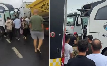 Arnavutköy'de yolcu otobüsü İETT otobüsüne çarptı
