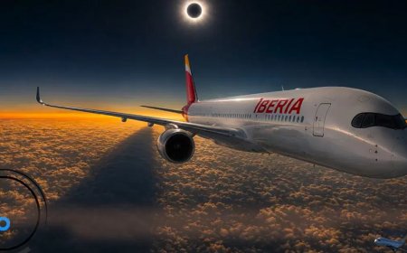 Güneş tutulması için özel uçuş. 10 bin metreden canlı yayınlandı