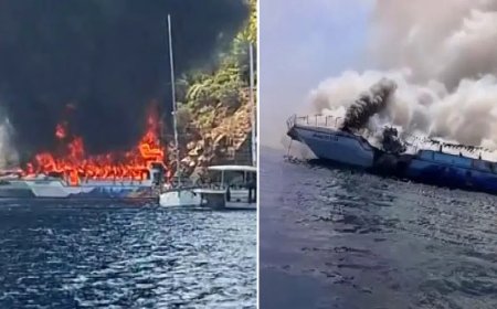 Fethiye'de can pazarı. Denizin ortasında gezi teknesinde yangın çıktı, 115 kişi denize atladı