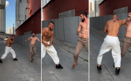 MMA dövüşçüleri sokakta birbirine girdi! Çevredekiler güçlükle ayırdı