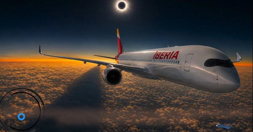 Güneş tutulması için özel uçuş. 10 bin metreden canlı yayınlandı