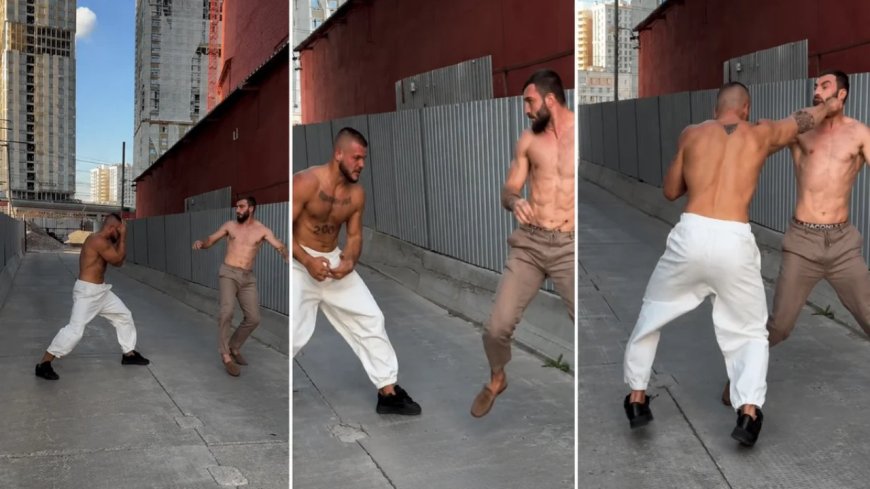 MMA dövüşçüleri sokakta birbirine girdi! Çevredekiler güçlükle ayırdı
